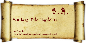 Vastag Mátyás névjegykártya